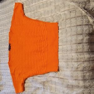 Used Like New Ralph Lauren Cable-Knit Short Sleeve Boatneck Sweater.